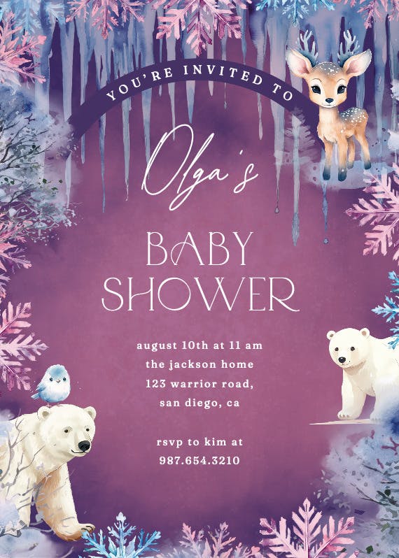 Winter wonderland - baby shower invitation