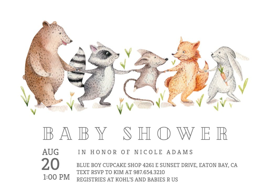 Woodland - baby shower invitation