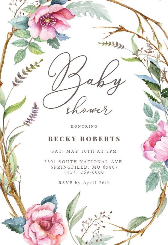 Fairy Forest Woodland - Baby Shower Invitation Template | Greetings Island