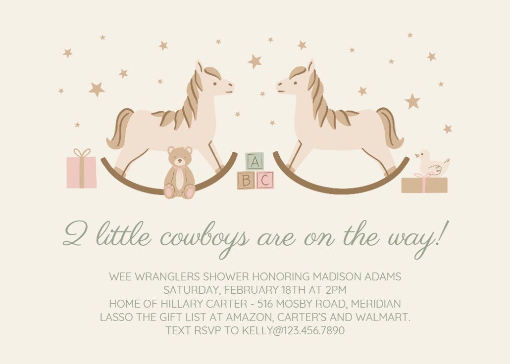 Yee haw - baby shower invitation