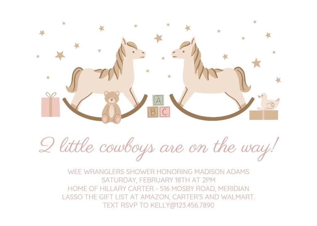 Yee haw -  invitación para baby shower