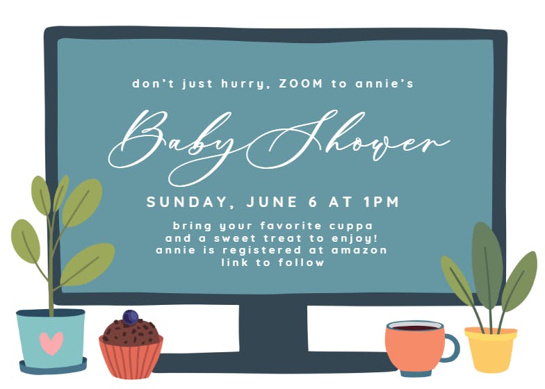 Zoom on over - baby shower invitation