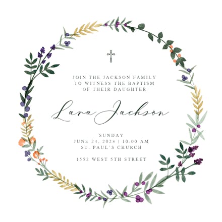 18317 - Baptism & Christening Invitation