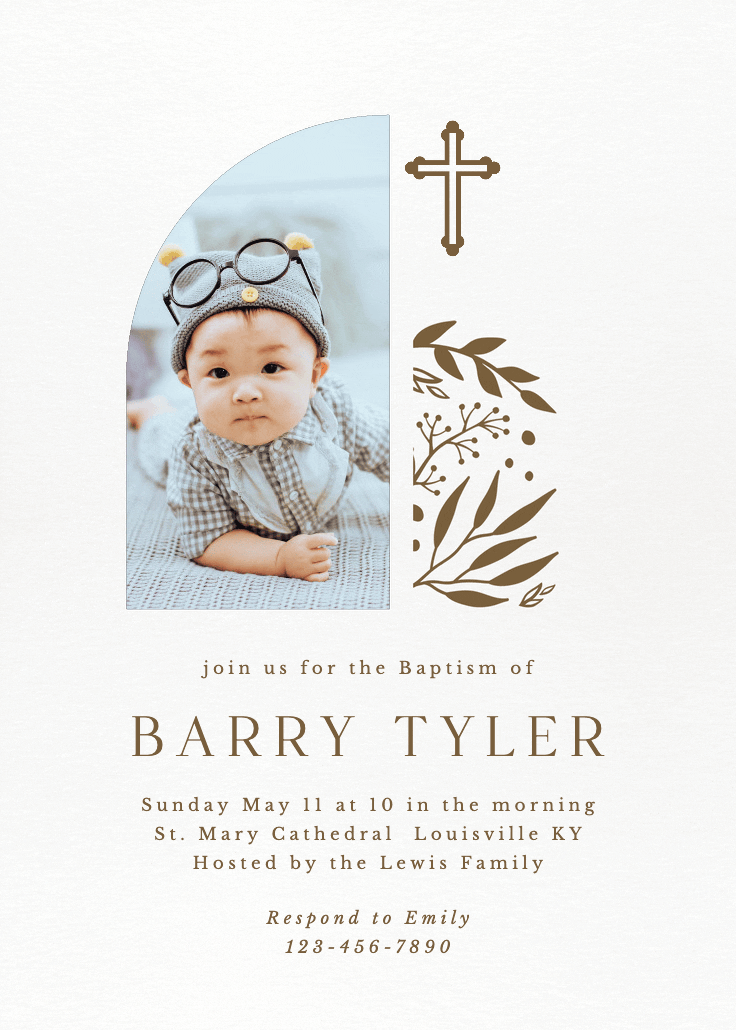 A sacred step - invitación de bautizo