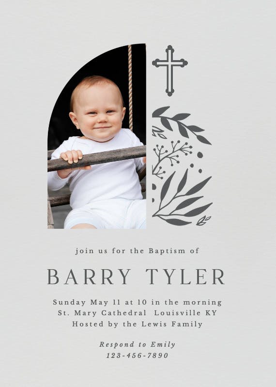 A sacred step - baptism & christening invitation
