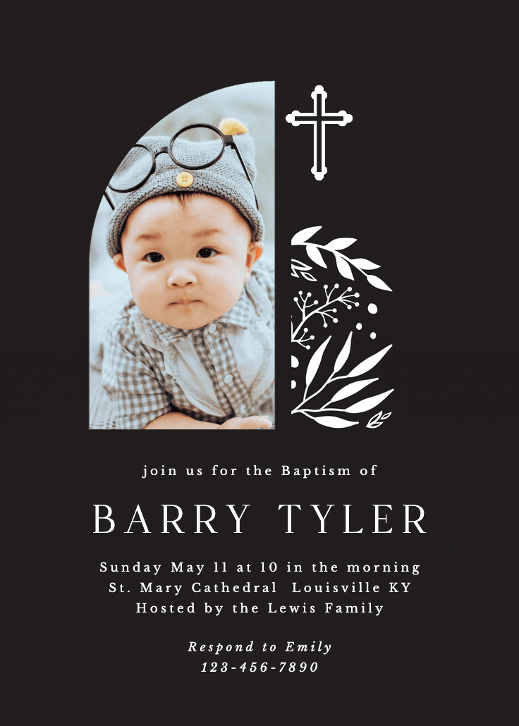 A sacred step - invitación de bautizo