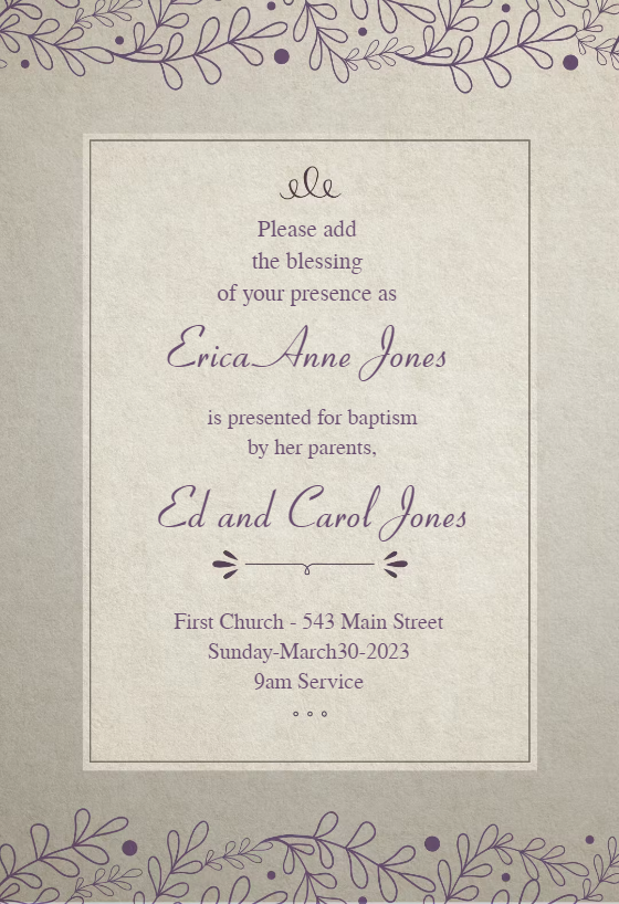 Add The Blessing Baptism & Christening Invitation Template (Free
