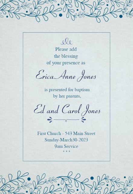 Add The Blessing - Baptism & Christening Invitation Template (Free ...