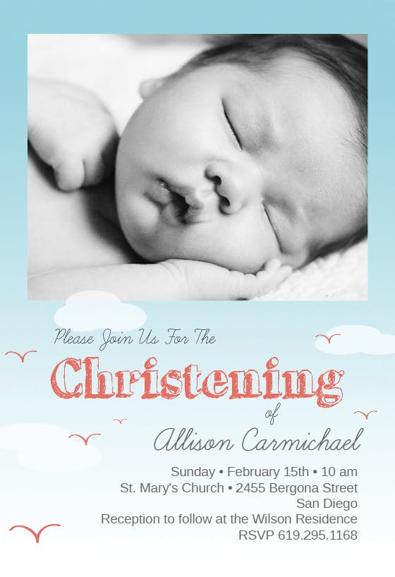 All smiles - baptism & christening invitation