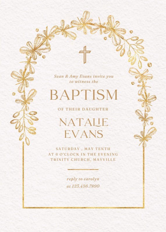 Autumn cross - baptism & christening invitation