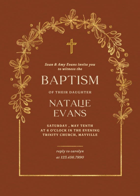 Autumn cross - baptism & christening invitation