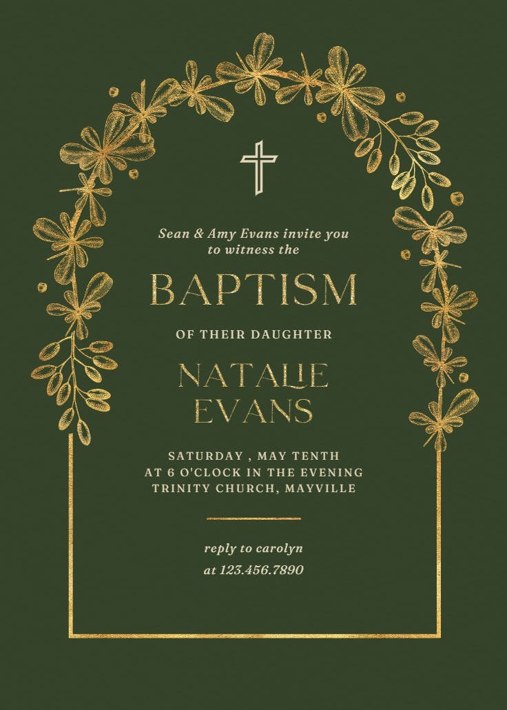 Autumn cross - baptism & christening invitation