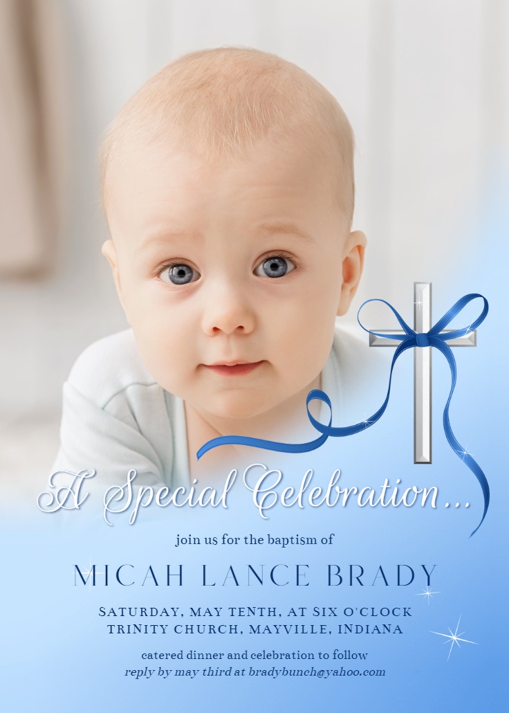 baby baptism invitation cards