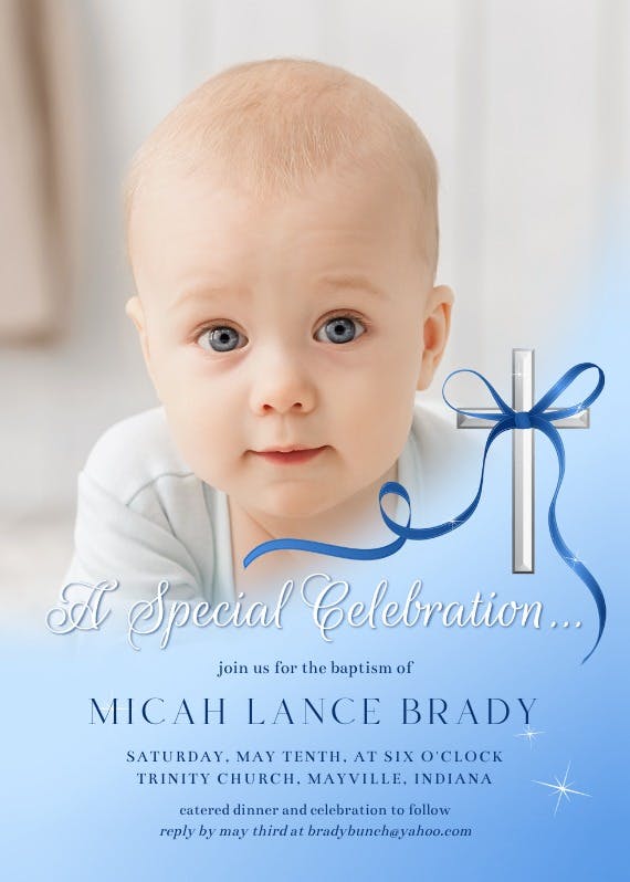 Baby special celebration - baptism & christening invitation