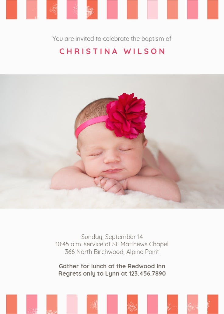 Baptism booties girl - baptism & christening invitation