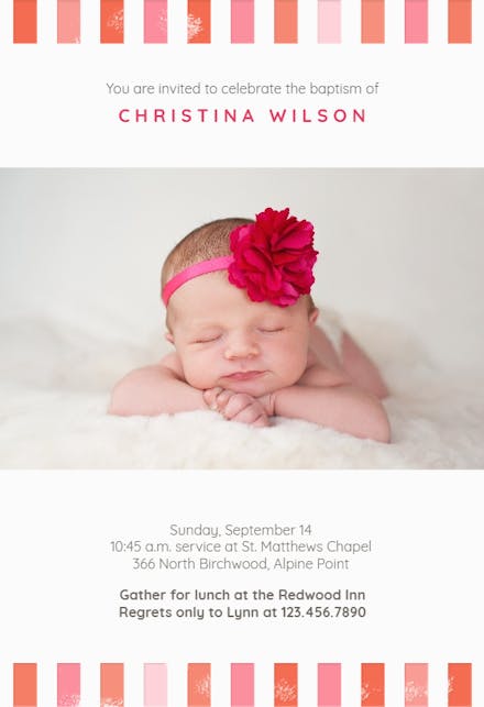 Baptism Booties Girl - Baptism & Christening Invitation