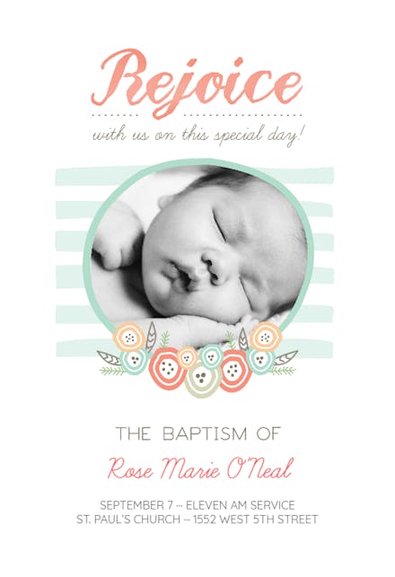 Baptism Rejoicing - Baptism & Christening Invitation