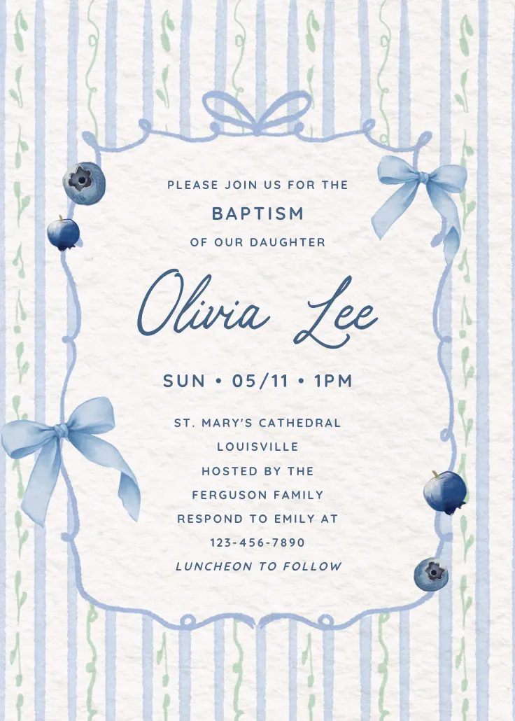 Berry sweetest - การ์ดเชิญพิธีบัพติศมา