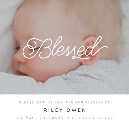 Blessed - Baptism & Christening Invitation Template (Free) | Greetings ...