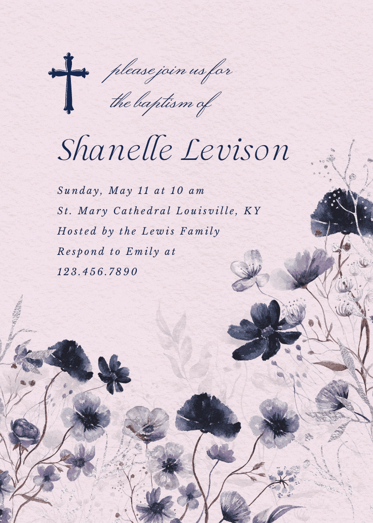 Blooming palette - invitación de bautizo
