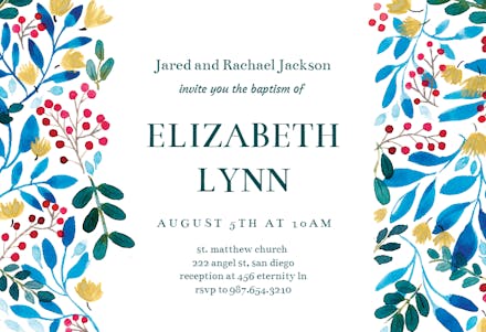 Blue & Red - Baptism & Christening Invitation