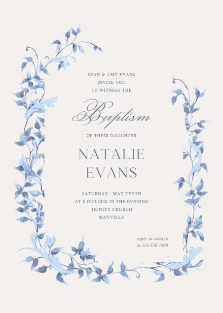 Dotted Blue - Baptism & Christening Invitation Template (Free ...