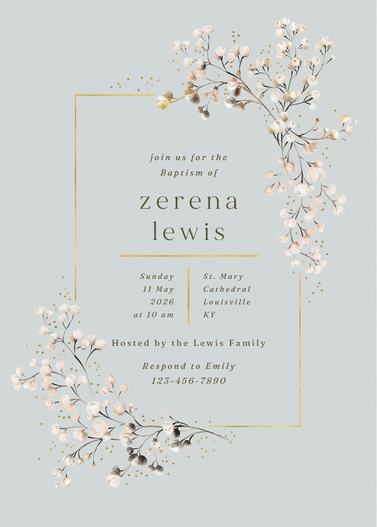 Breathless - baptism & christening invitation