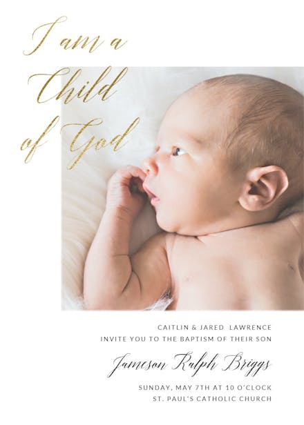 Child of god - baptism & christening invitation