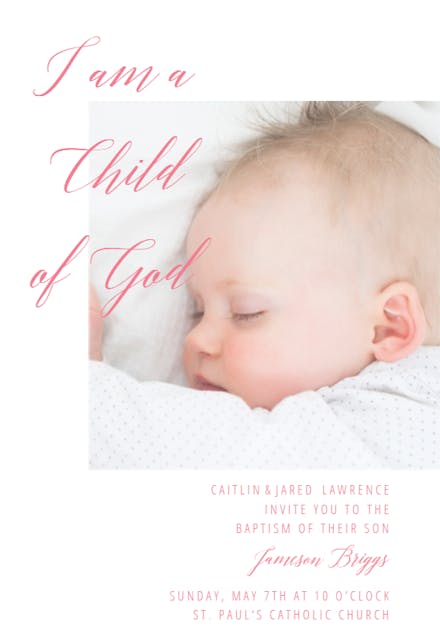 Child Of God - Baptism & Christening Invitation Template (Free ...