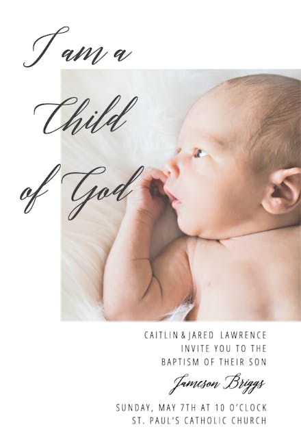 Child of God - Baptism & Christening Invitation