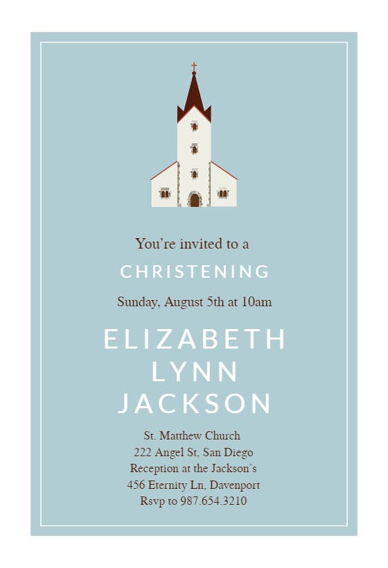 Church - invitación de bautizo