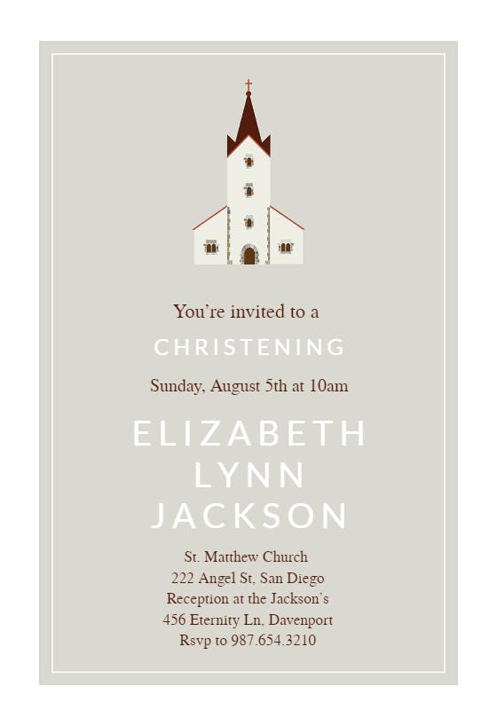 Church - baptism & christening invitation