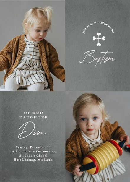 Classic chalk board - baptism & christening invitation