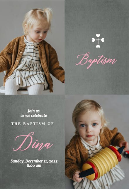 Classic Chalk Board - Baptism & Christening Invitation