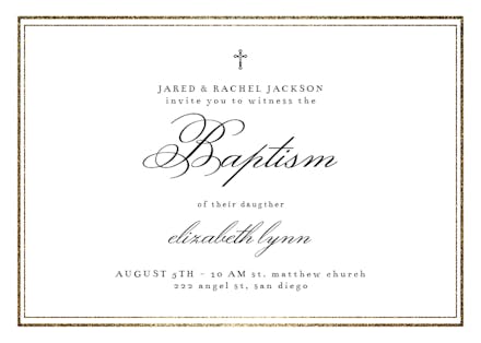 Classy Baptism - Baptism & Christening Invitation