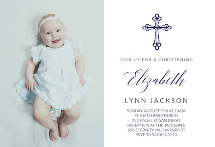 Criss Cross - Baptism & Christening Invitation