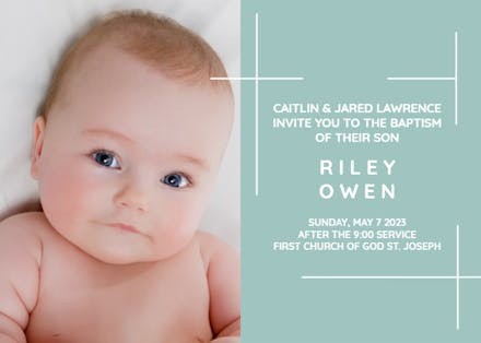 Cross Border - Baptism & Christening Invitation