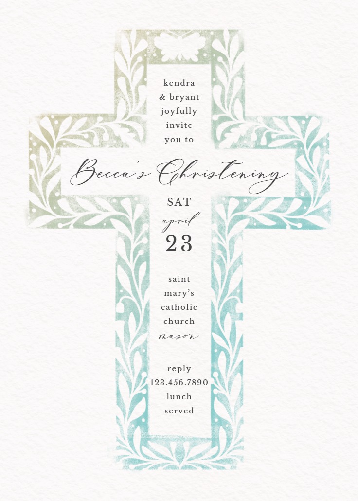 Cross of Faith - Baptism & Christening Invitation Template (Free ...