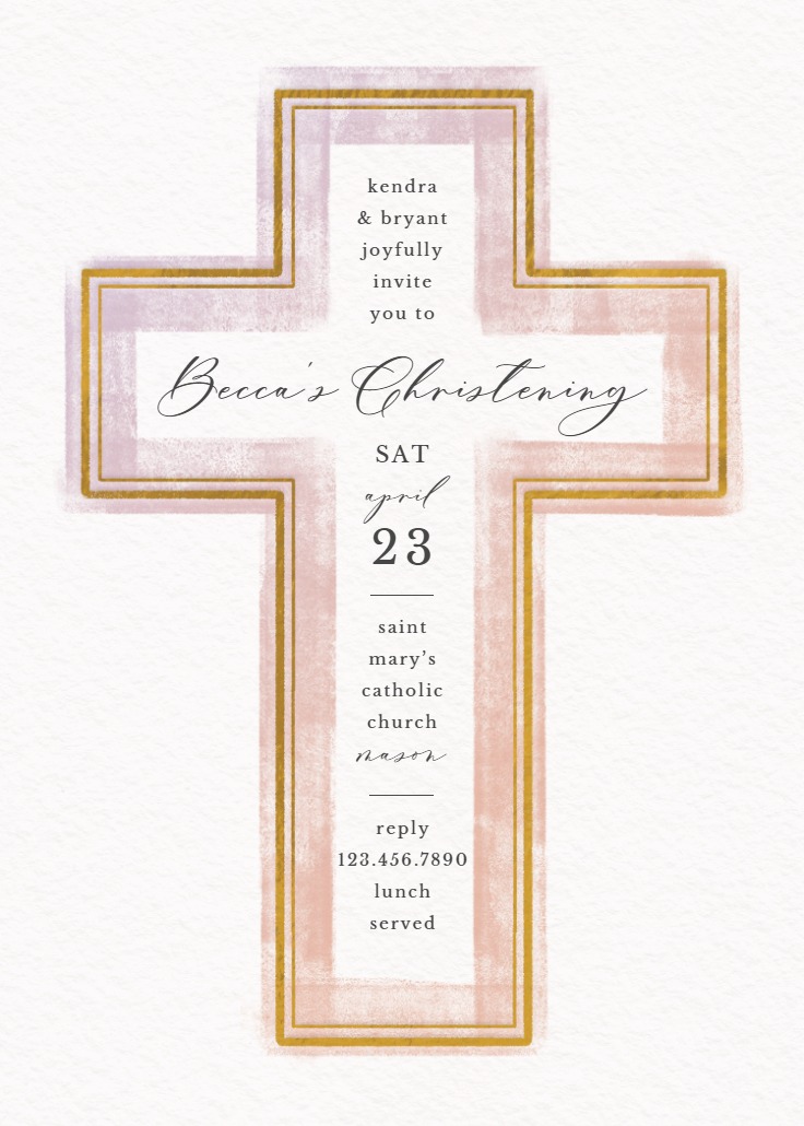 Cross of Faith - Baptism & Christening Invitation Template (Free ...