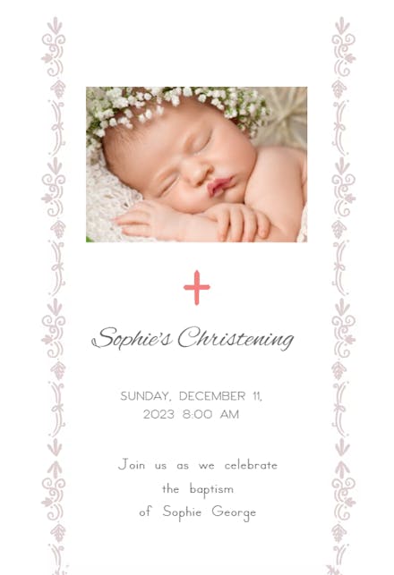 Delicate Accents - Baptism & Christening Invitation