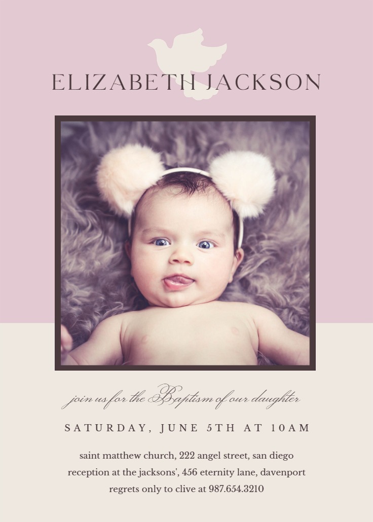 Dove - Baptism & Christening Invitation Template | Greetings Island