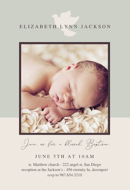 Dove - Baptism & Christening Invitation