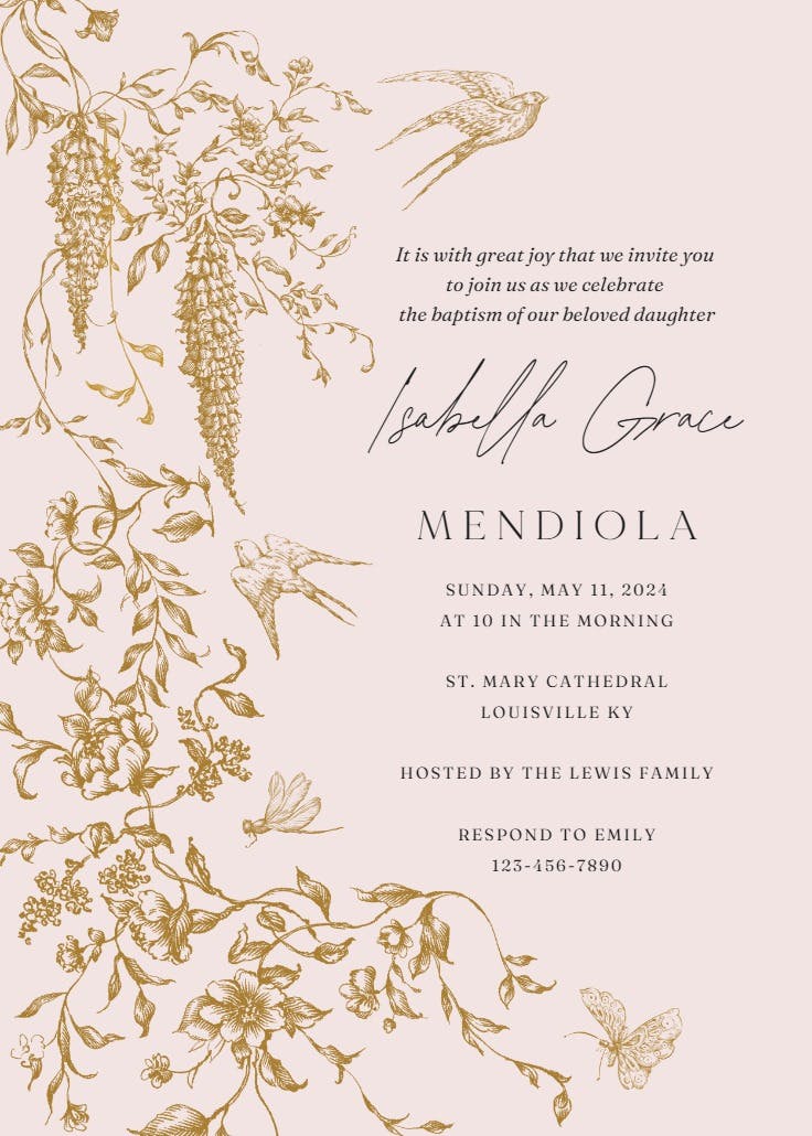 Etched autumn florals - party invitation