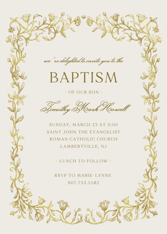 Etched deco -  invitaciones de bautizo