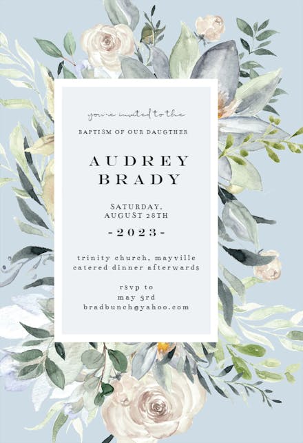 Eucalyptus Charm - Baptism & Christening Invitation