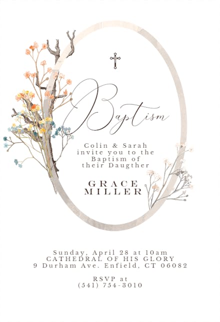 Fairy Tale Border - Baptism & Christening Invitation