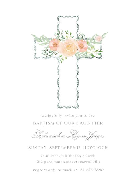 Faith tradition - baptism & christening invitation