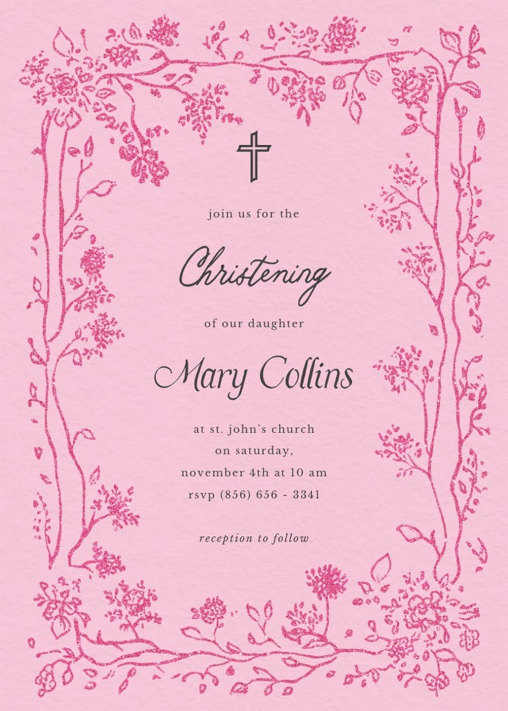 Floreciendo - baptism & christening invitation