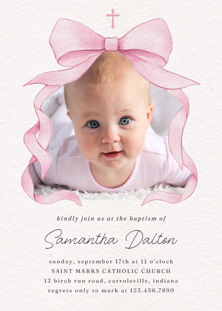 Grace upon grace - baptism & christening invitation