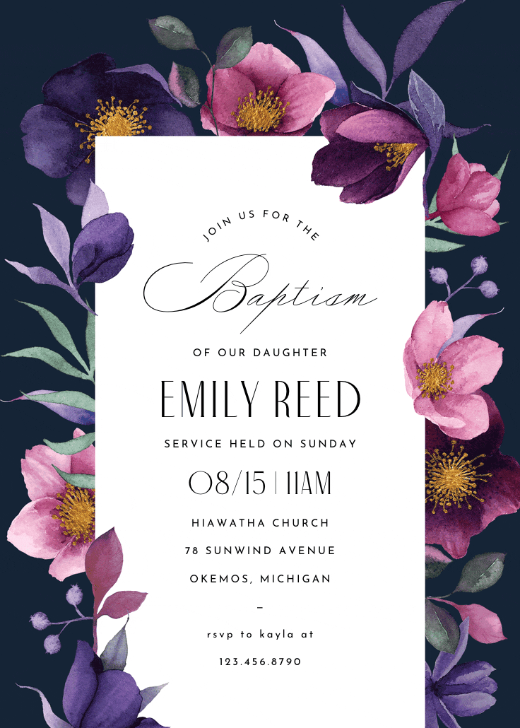 Growing joy - baptism & christening invitation